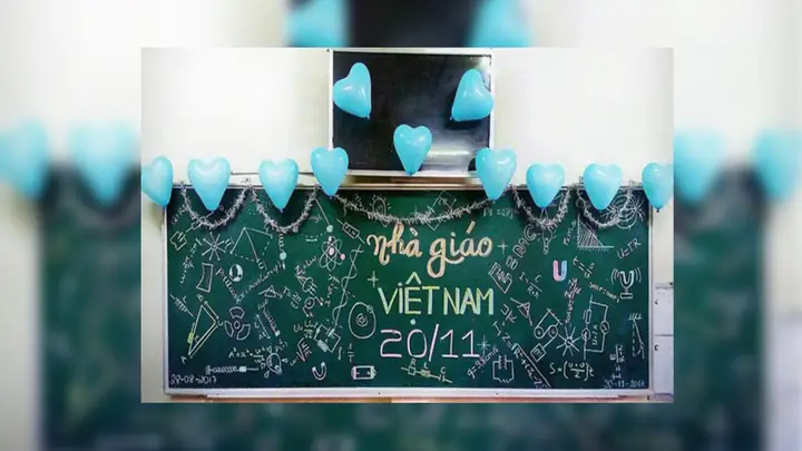 Mẫu Trang Trí Bảng 20/11 Sử Dụng Bóng Bay