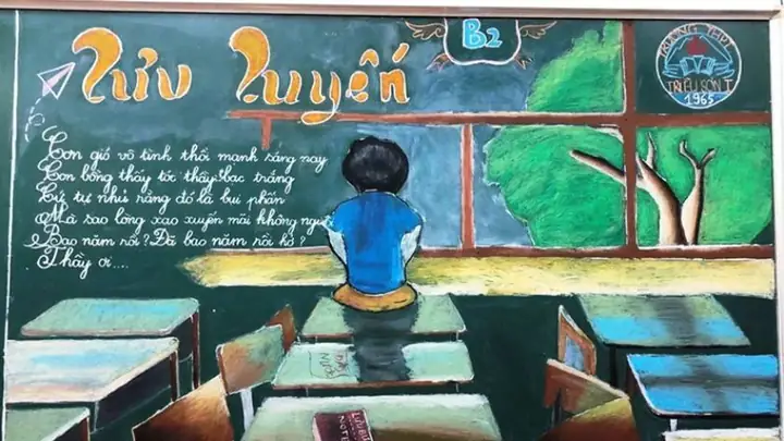 Mẫu Trang Trí Bảng 20/11 Sử Dụng Phấn