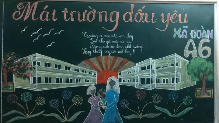 Mẫu Trang Trí Bảng 20/11 Sử Dụng Phấn