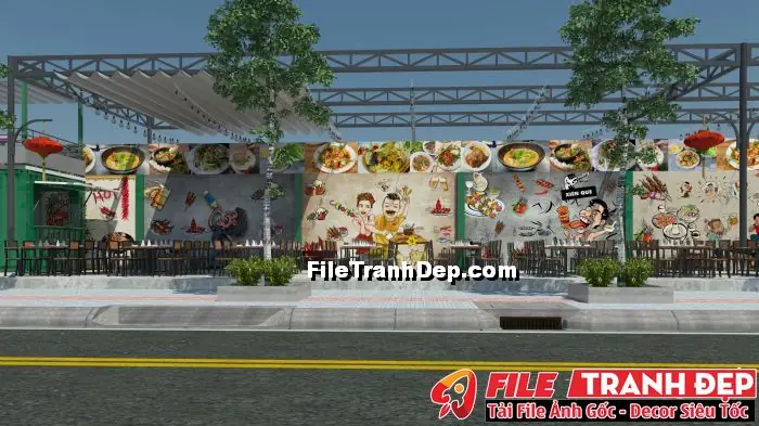 Mẫu Thiết Kế Quán Bia, Quán Nhậu Ngoài Trời Kết Hợp Trang Trí Cây Xanh Tạo Không Gian Thoải Mái