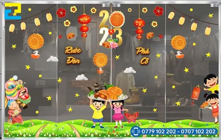 Ý Tưởng Decal Dán Kính, Dán Tường Trung Thu Ý Tưởng Decal Dán Kính, Dán Tường Trung Thu