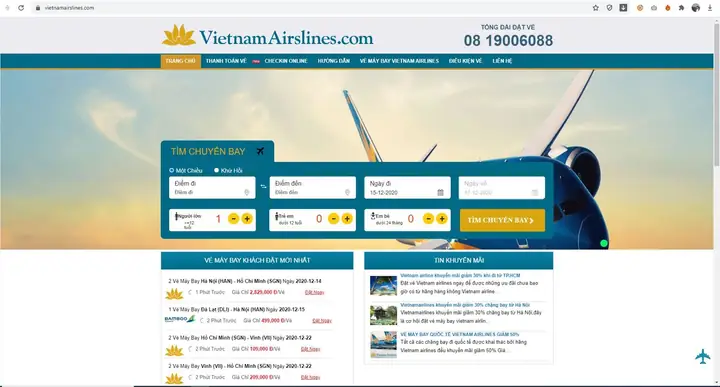 Vietnam Airlines Cảnh Báo Website Bán Vé Giả Mạo - Ảnh 1.
