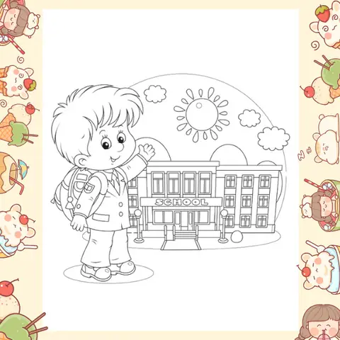 Tranh Tô Màu Ngôi Trường Tiểu Học 16