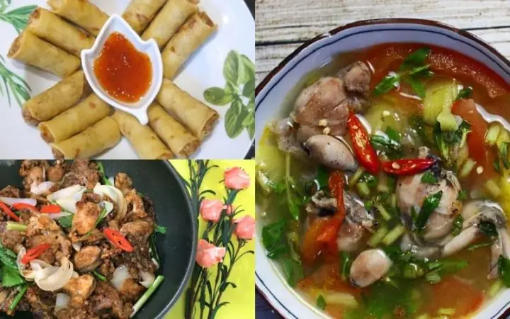 Chả Giò, Ếch Xào Hành, Canh Chua Ếch Chả Giò, Ếch Xào Hành, Canh Chua Ếch