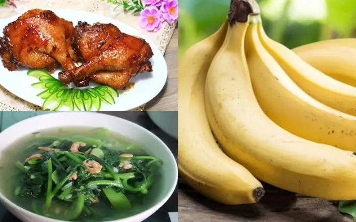 Vịt Rim Xá Xíu, Canh Mồng Tơi Tôm Khô, Chuối Vịt Rim Xá Xíu, Canh Mồng Tơi Tôm Khô, Chuối