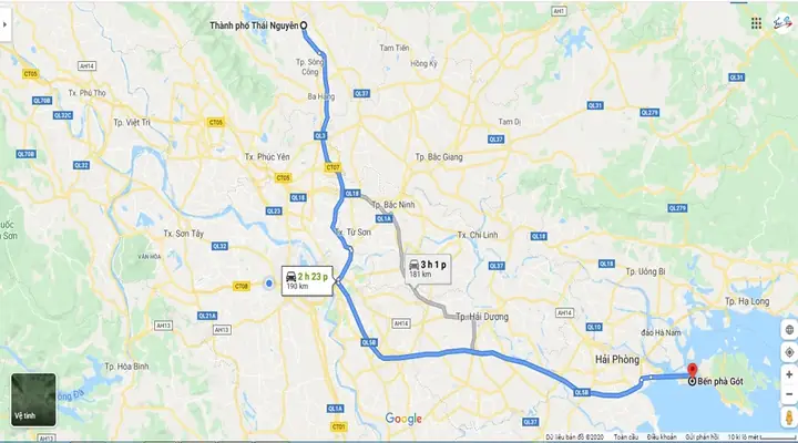 Từ Thái Nguyên Đi Cát Bà Bao Nhiêu Km