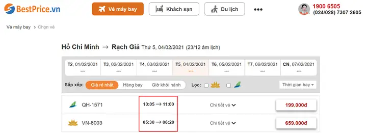 Thời Gian Bay Từ Hồ Chí Minh Đến Rạch Giá