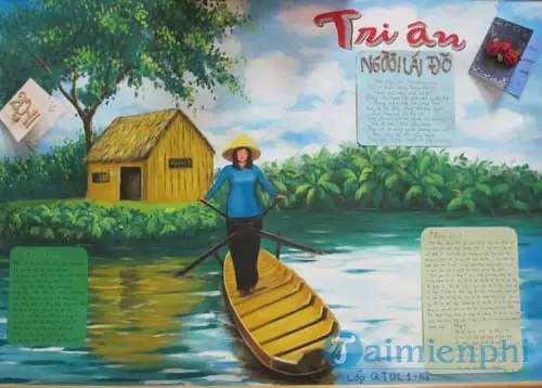 Hình Ảnh Cho Vẽ Báo Tường 20/11 Người Lái Đò: