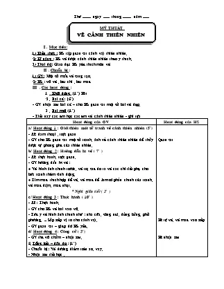 Giáo Án Mĩ Thuật Lớp 1 - Tuần 31: Vẽ Cảnh Thiên Nhiên