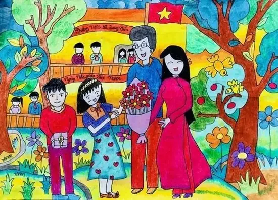 Vẽ Tranh 20-11 Đơn Giản Đẹp Lớp 5