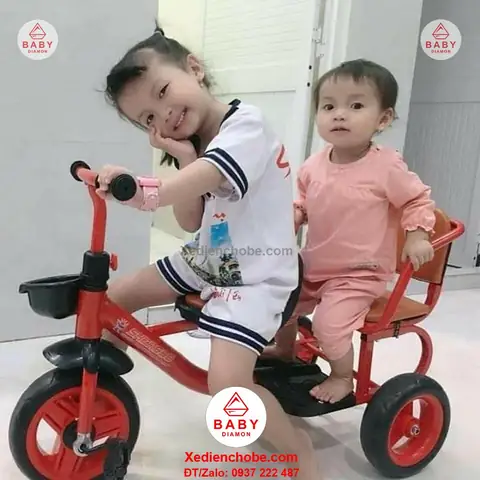 Xe Đạp Xích Lô, 3 Bánh, 2 Chỗ Ngồi Cho Bé 8030, 2 Và 4 Tuổi