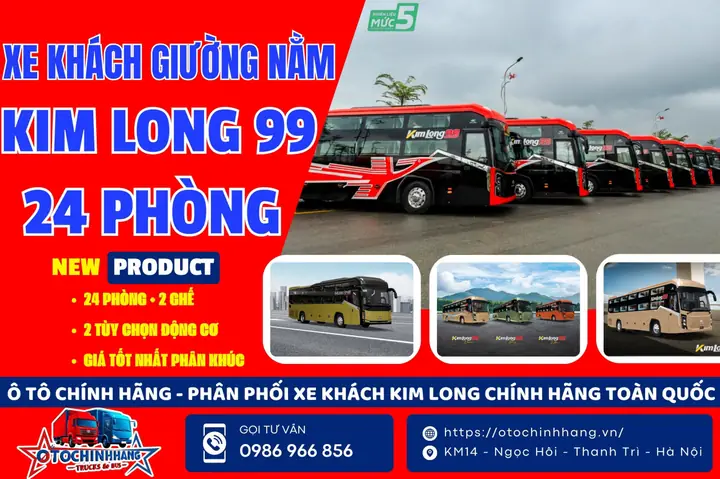 Xe Khách Giường Nằm Kim Long 99 24 Phòng + 2 Ghế - Sẵn Xe Giao ...