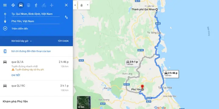 Quy Nhơn Cách Phú Yên Bao Nhiêu Km?