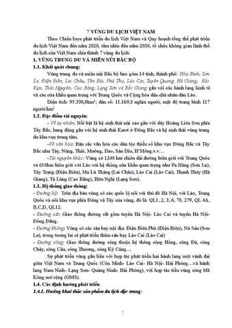 Vùng Du Lịch Việt Nam - Chiến Lược Phát Triển Du Lịch - Studocu Vùng Du Lịch Việt Nam - Chiến Lược Phát Triển Du Lịch - Studocu