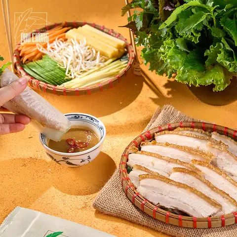Bánh Tráng Thịt Heo Quay - Bánh Tráng Phú Cường