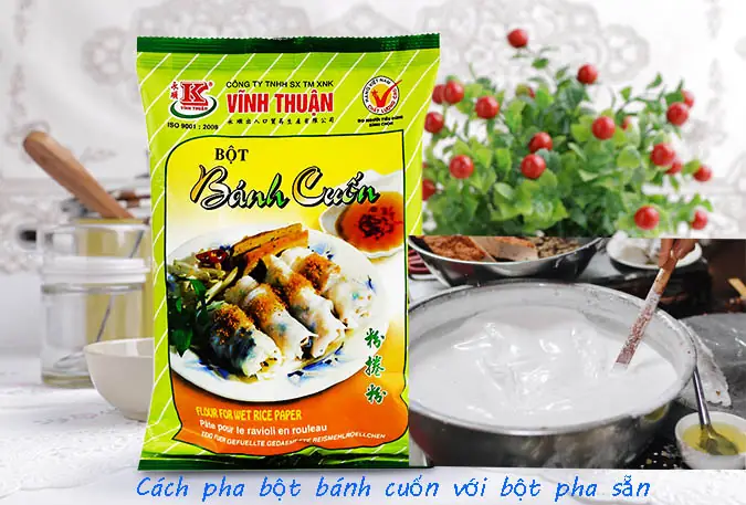 Cách Pha Bột Làm Bánh Cuốn Nóng Với Bột Bánh Cuốn Vĩnh Thuận Gói 400g