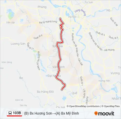 Hình Ảnh Cho Bản Đồ Lộ Trình Xe Bus 103 Hà Nội: