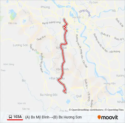 Hình Ảnh Cho Bản Đồ Lộ Trình Xe Bus 103 Hà Nội: