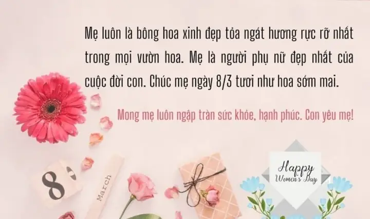 Hình Ảnh Lời Chúc 8/3 Cho Mẹ 2025 Ý Nghĩa