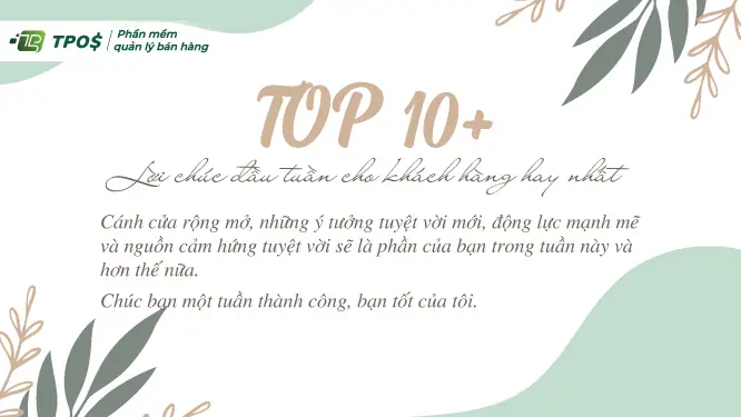 Top 10+ Lời Chúc Đầu Tuần Cho Khách Hàng Hay Nhất Top 10+ Lời Chúc Đầu Tuần Cho Khách Hàng Hay Nhất
