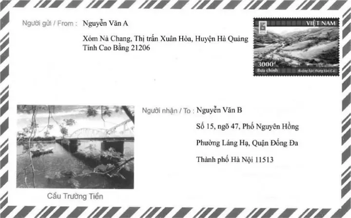 Mẫu Bưu Gửi Không Có Ô Dành Riêng Cho Mã Bưu Chính