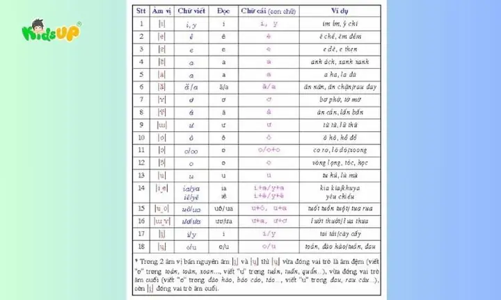 Chi Tiết Bảng Phiên Âm Âm Vị Học Của Tiếng Việt