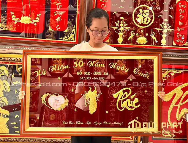 [bst] Quà Tặng Kỷ Niệm Ngày Cưới Cao Cấp, Dát Vàng, Chế Tác Riêng
