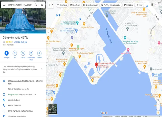 Chỉ Dẫn Phương Tiện Di Chuyển, Đường Đi Công Viên Nước Hồ Tây