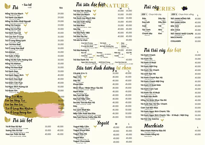 Trà Tiên Hưởng Menu - Trà Sữa Tiên Hưởng - Trà Tiên Hưởng Gotcha