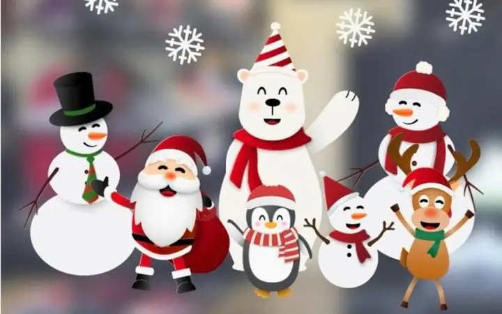 Sử Dụng Decal Noel Dán Cửa Kính Quán Sử Dụng Decal Noel Dán Cửa Kính Quán