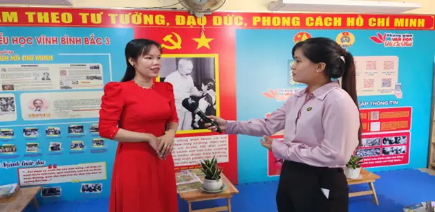 Đài Phát Thanh Truyền Hình Kiên Giang Trực Tiếp Ghi Hình Không Gian Văn Hóa Hồ Chí Minh Của Trường Tiểu Học Vĩnh Bình Bắc 3.