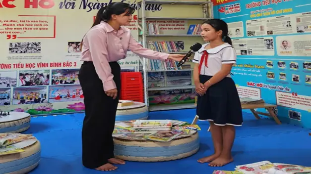 Đài Phát Thanh Truyền Hình Kiên Giang Trực Tiếp Ghi Hình Không Gian Văn Hóa Hồ Chí Minh Của Trường Tiểu Học Vĩnh Bình Bắc 3.
