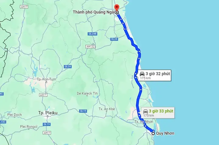 Từ Quy Nhơn Đi Quảng Ngãi Bao Nhiêu Km?