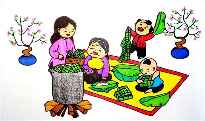 Cách Vẽ Tranh Vẽ Ngày Tết Đơn Giản 2024?