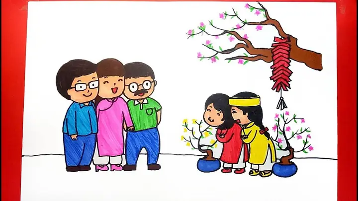 Cách Vẽ Tranh Vẽ Ngày Tết Đơn Giản 2024?