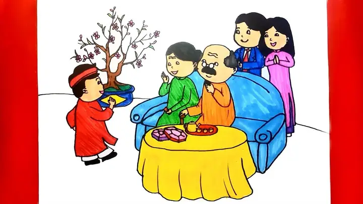 Cách Vẽ Tranh Vẽ Ngày Tết Đơn Giản 2024?