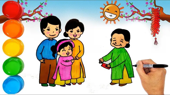 Cách Vẽ Tranh Vẽ Ngày Tết Đơn Giản 2024?